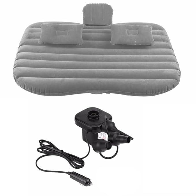 car backseat air mattress with air pillows India, travel inflatable bed for car with 2 pillows portable, best back seat inflatable mattress for car in India, car camping bed inflatable with pillow support, car mattress for long drive with foldable design, PVC air mattress for car travel India