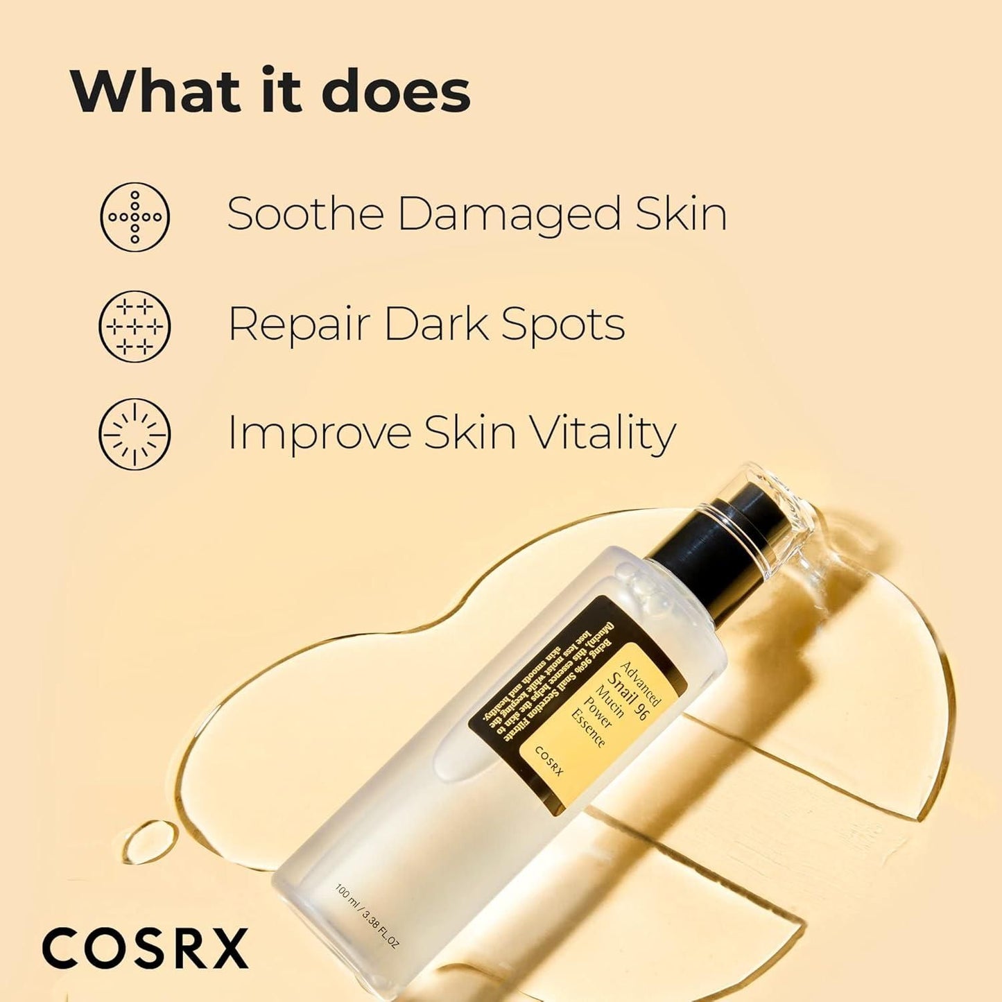 snail mucin serum, snail power essence, hydrating face serum, Korean skin care essence, snail mucin 96 serum,