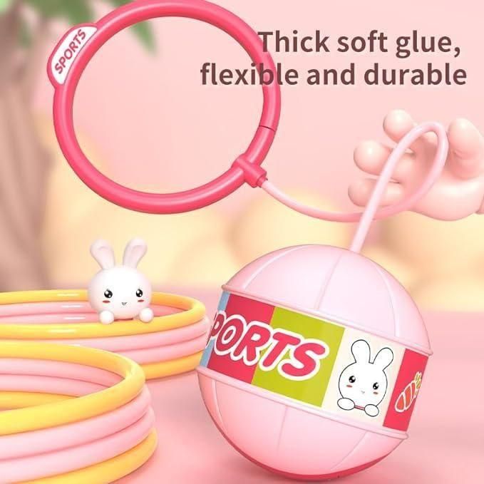 skip ball for kids, ankle skip toy, flashing skip ball, foldable fitness toy, kids outdoor toy, ankle jumping toy, light up skip ball, kids activity toy, colorful skip ball, fitness toy for kids
