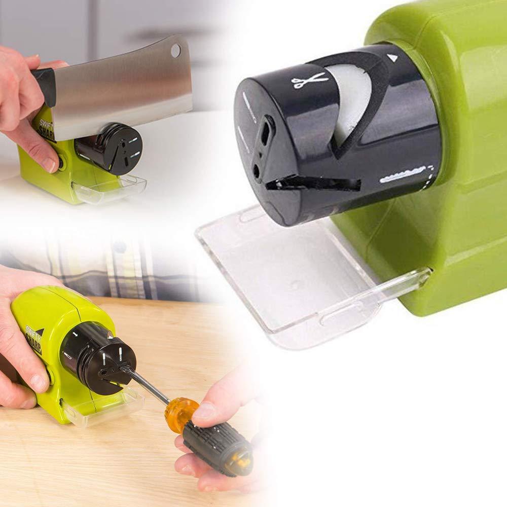 Motorized knife sharpener with cordless feature, cordless knife sharpener, motorized blade sharpener, kitchen knife sharpener tool, portable sharpener for steel knives, electric knife sharpening tool