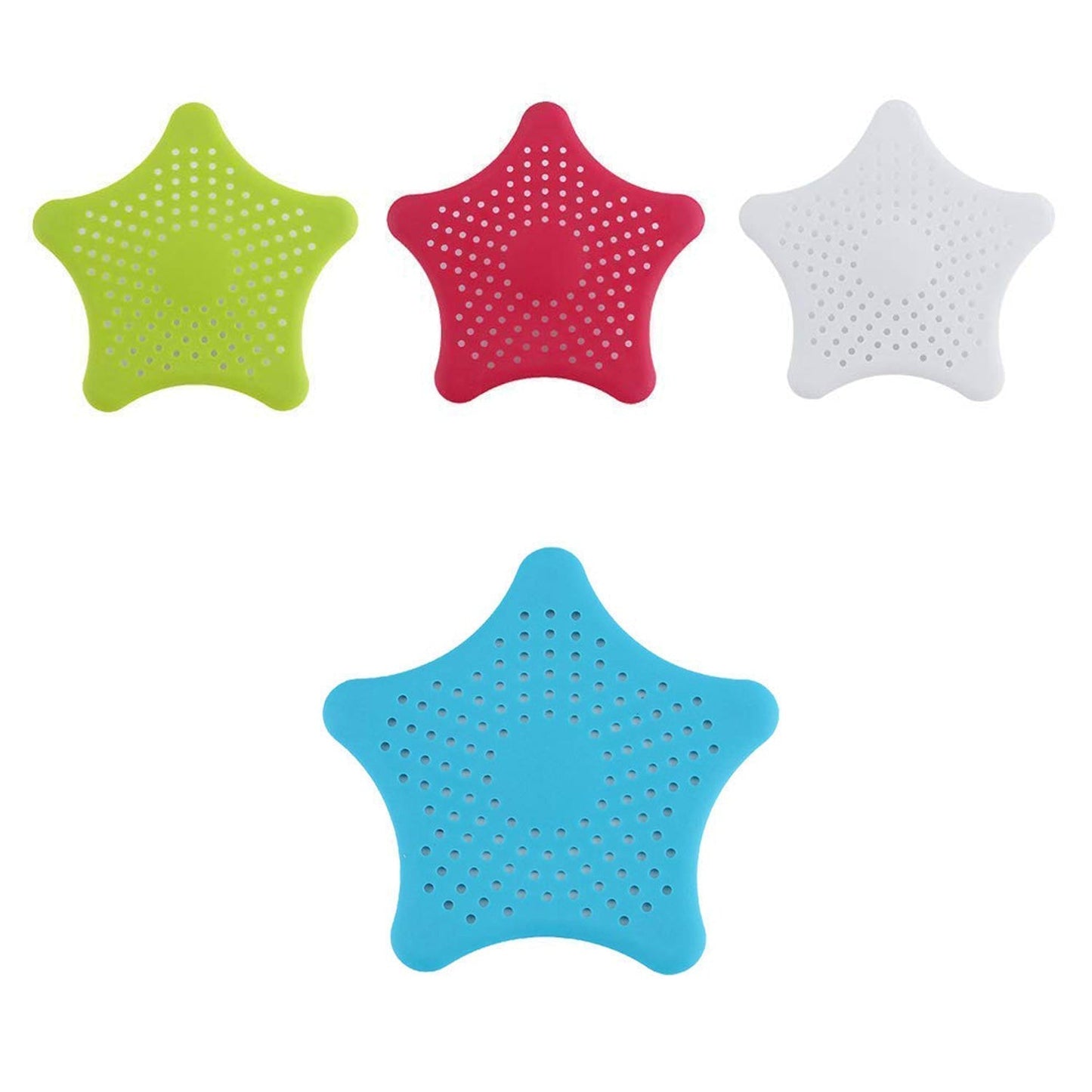 Star-shaped drain cover to catch hair and debris, star shape drain filter, hair catcher for sink, suction cup drain strainer, bathroom sink hair stopper, kitchen sink strainer, drain cover trap