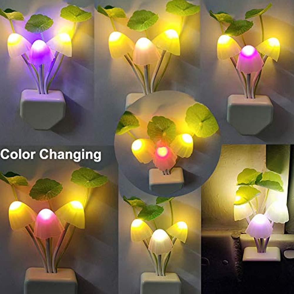 Mushroom night light with multicolor options. Mushroom night light, LED sensor lamp, colorful plug-in night light, kids room night light, decorative LED lamp, automatic night light