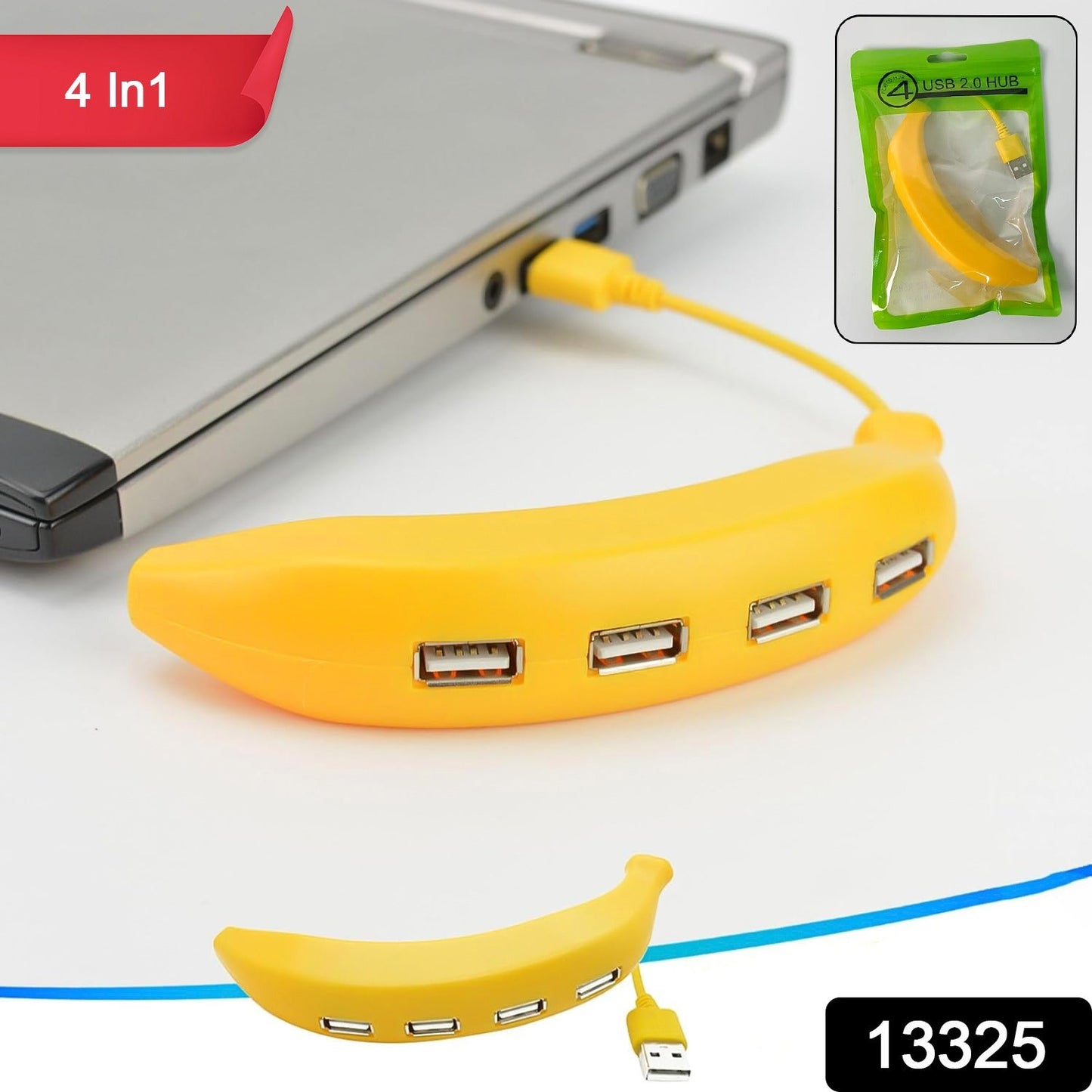 Portable banana USB hub creative gadget for PC and laptops