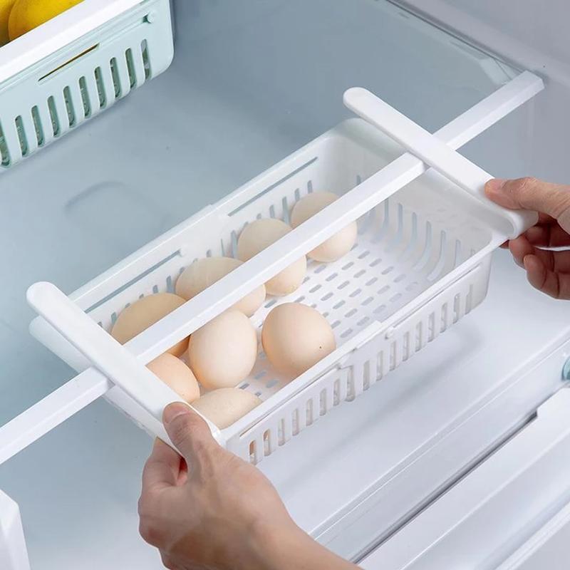 Stackable fridge drawers for keeping food fresh. fridge organizer drawer, adjustable fridge storage basket, refrigerator drawer set, kitchen storage drawer, pantry organizer bins, fridge storage solution, BPA-free fridge organizer