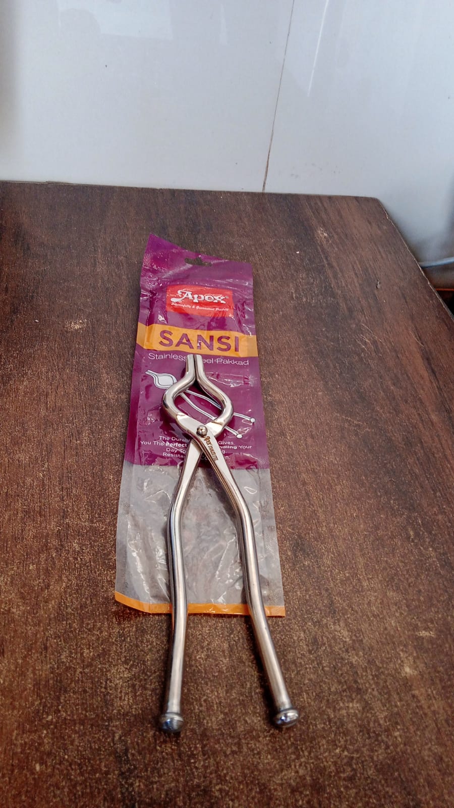 stainless cooking tong, pakkad for hot utensils, kitchen helper tong, durable sansi for home kitchen, kitchen accessories stainless pakkad