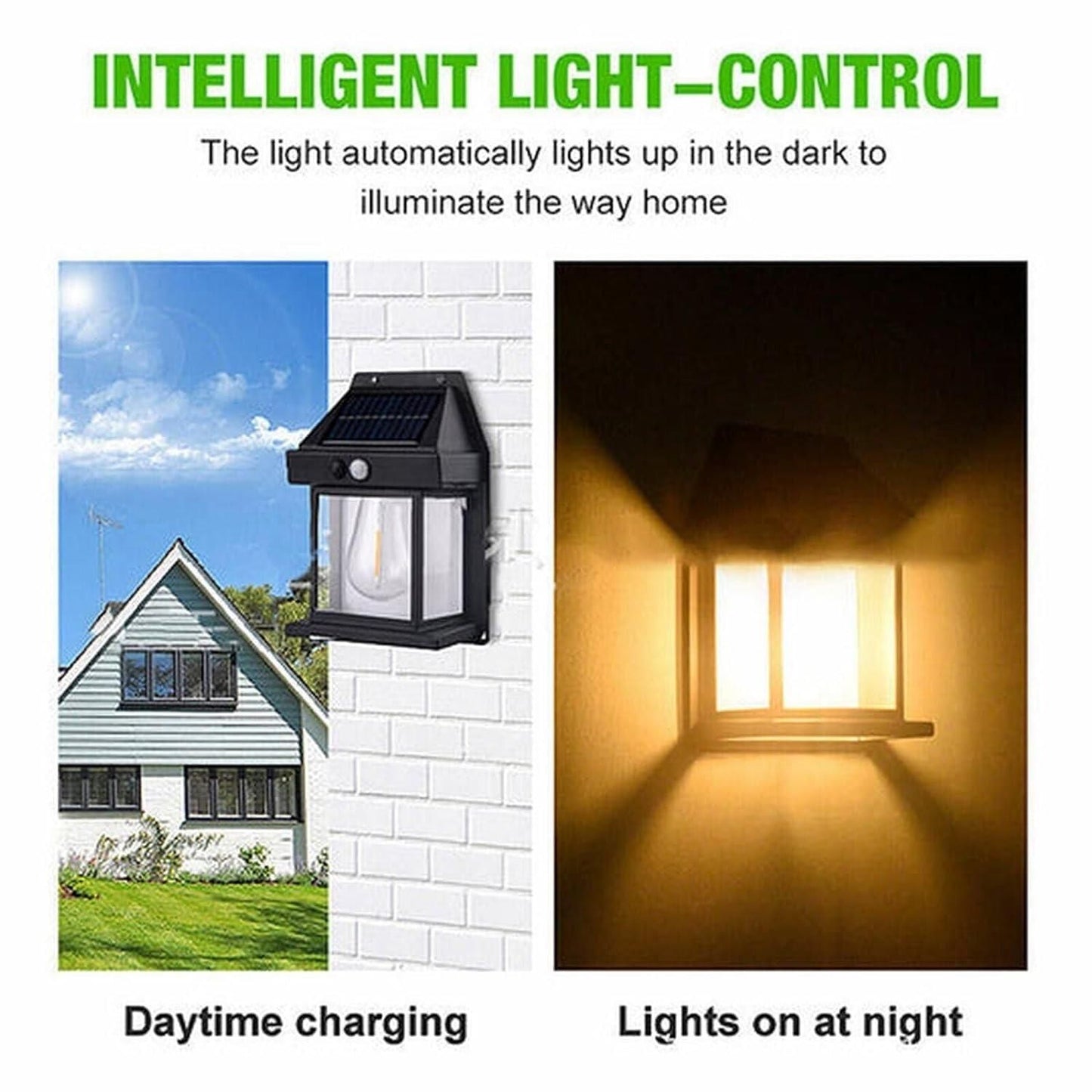 LED solar-powered wall light for outdoor lighting, energy-saving solar light for exterior walls,
