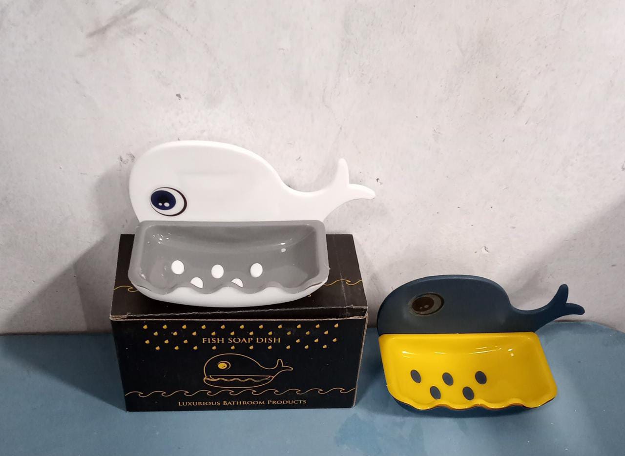 Fish shaped soap dish, plastic soap dish, wall mounted soap case, fish design soap stand, bathroom soap holder, kitchen soap tray, self drain soap case, waterproof soap box