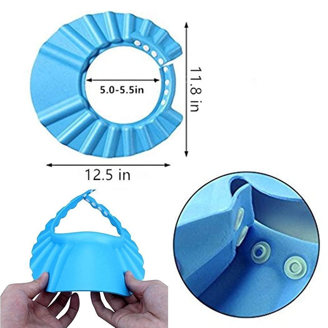 best baby adjustable safe bathing shower cap pack of 2 in India, EVA foam shampoo hat for toddlers and kids, no-tear eye protector shampoo cap for babies, adjustable baby shower cap for bath time, safe and soft baby shampoo shower cap,