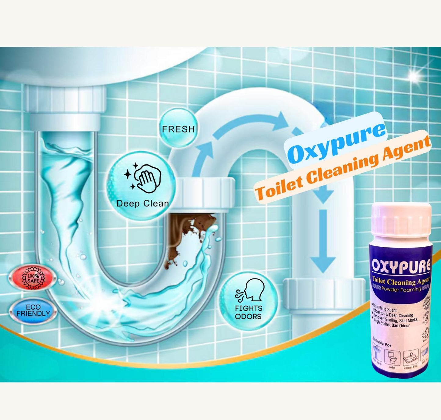 toilet cleaner powder, toilet cleaning agent, oxypure toilet cleaner, toilet cleaning powder India, bathroom cleaning powder, toilet stain remover, toilet bowl cleaner powder, powerful toilet cleaner, toilet cleaning product, toilet hygiene powder, hard stain toilet cleaner
