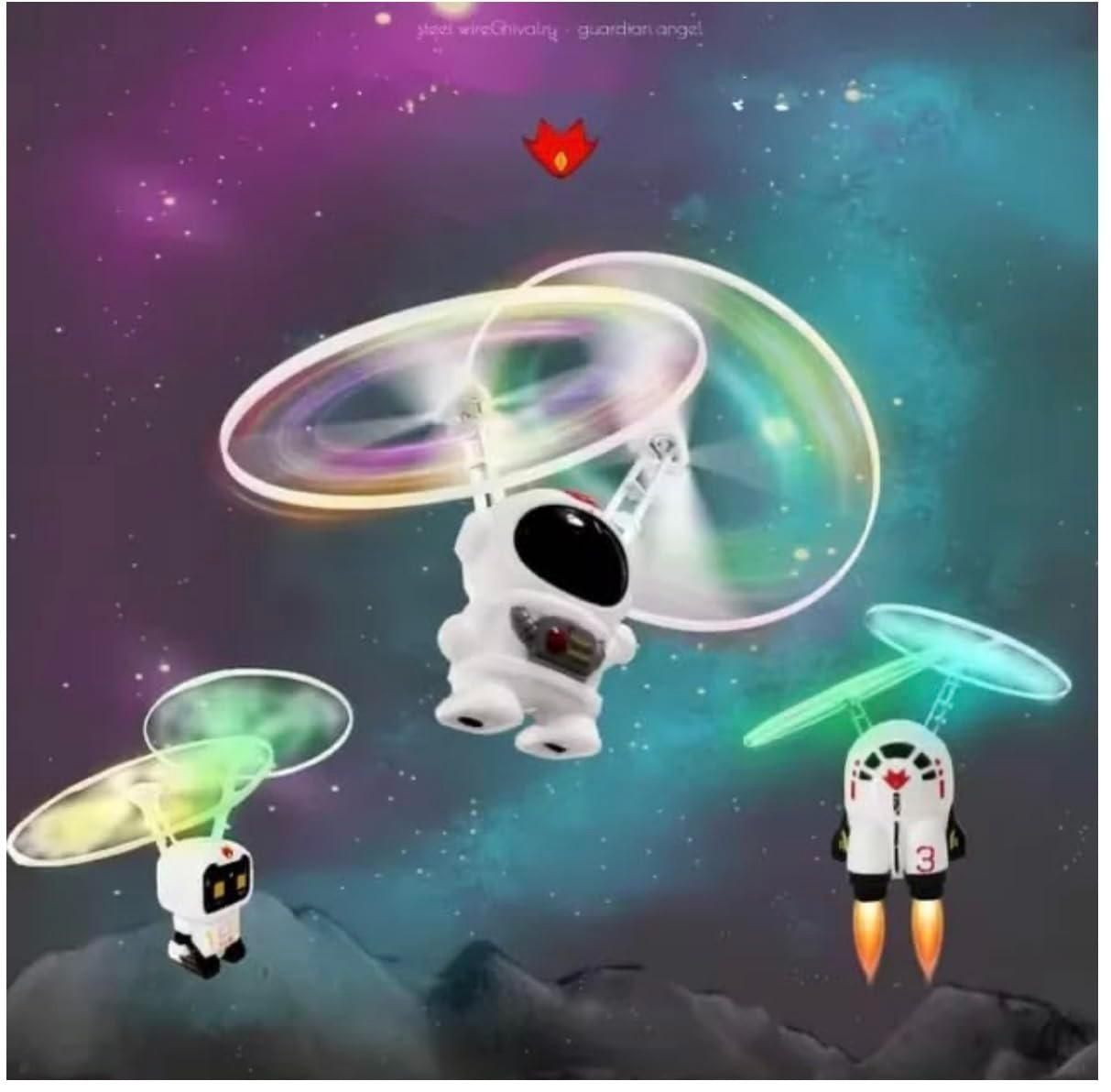 astronaut toy with lights and movement, plastic space toy for toddlers, fun astronaut toy for boys and girls, interactive flying spaceman figure, moving space toy with LED lights, astronaut action toy for 3+ years, light-up plastic astronaut toy, kids space toy with movement feature, space explorer toy with flashing lights