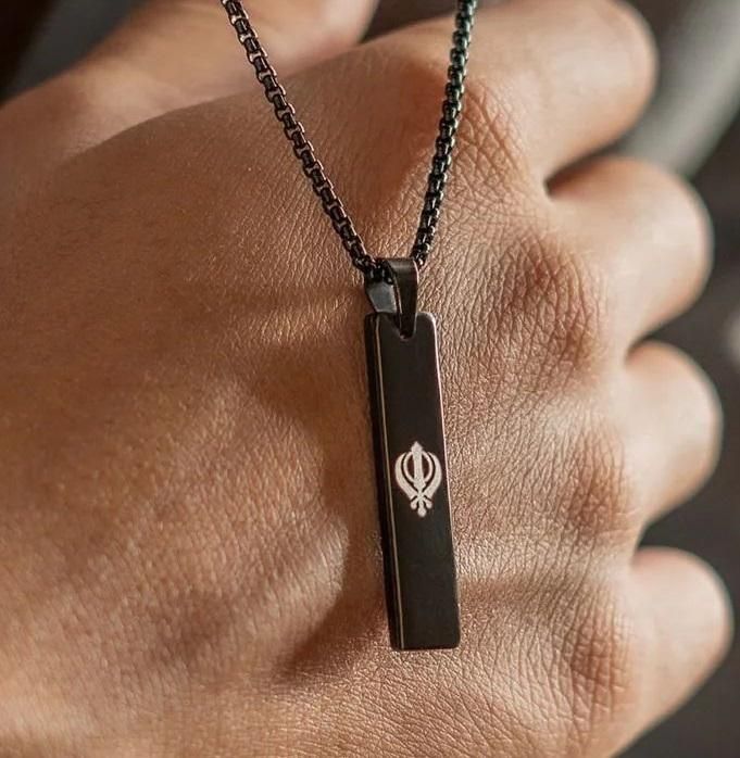 khanda spiritual mini tag chain for men sikh symbol pendant necklace, buy khanda pendant chain for men online india, men’s sikh spiritual necklace with khanda pendant, mini tag chain with sikh symbol pendant men, sikh religious jewelry pendant necklace men, spiritual khanda pendant necklace for men stainless steel, khanda pendant necklace men religious jewelry, men’s sikh pendant chain necklace spiritual jewelry, stainless steel khanda pendant chain men’s necklace, buy sikh symbol pendant chain for men