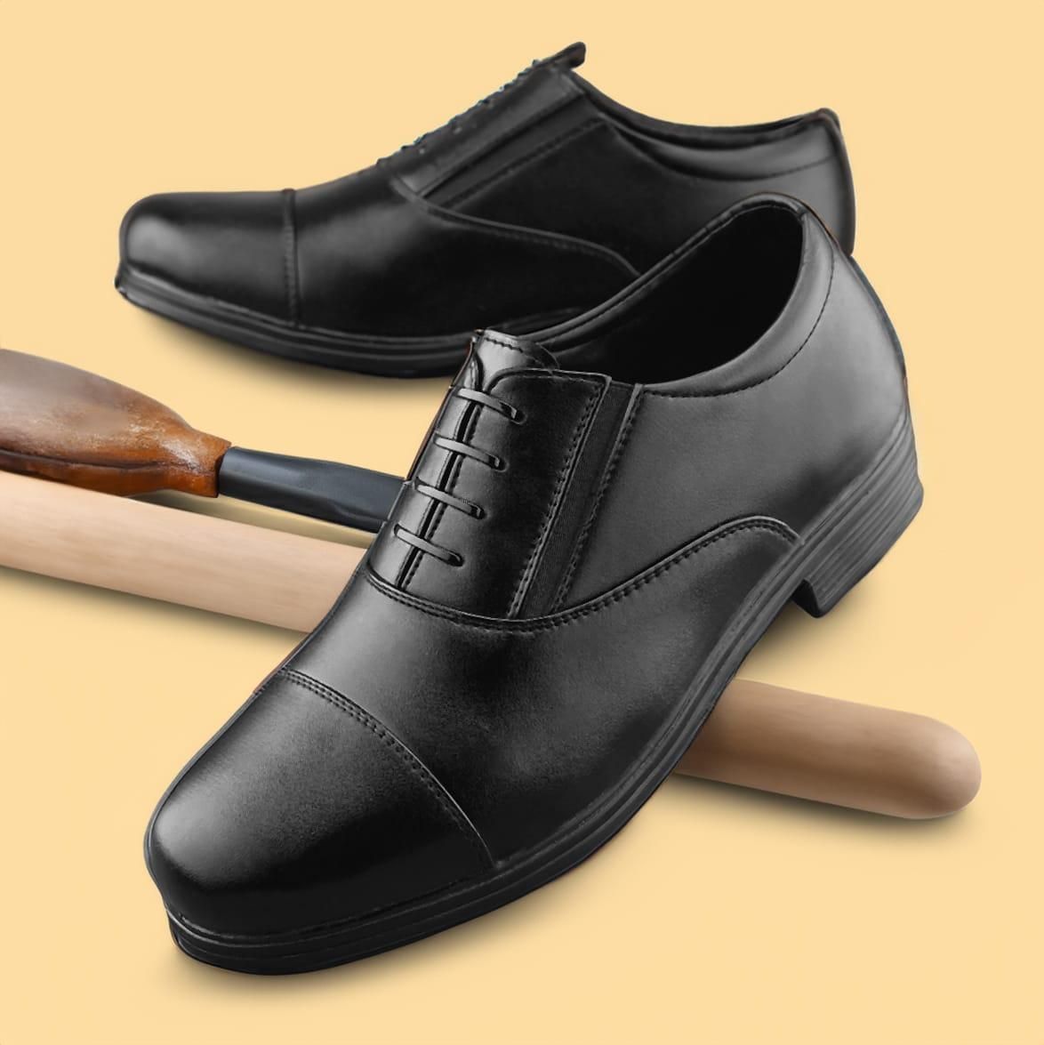 black formal shoes with airmix sole, men’s office shoes black synthetic,