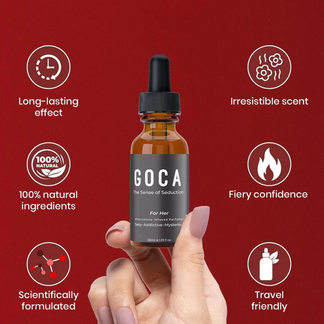 long-lasting women’s perfume with pheromones, GOCA natural pheromone scent for daily wear, seductive pheromone perfume for women India, elegant women’s perfume combo pack, GOCA long-lasting feminine fragrance