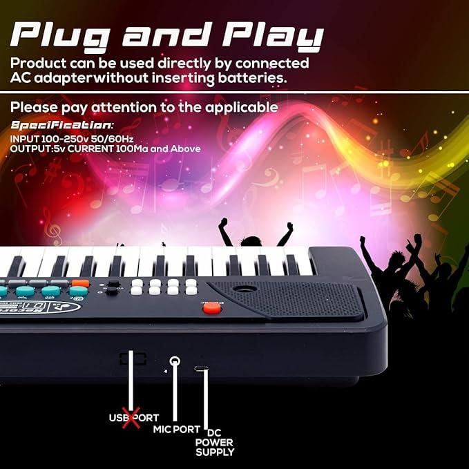 piano toy for toddlers with built-in mic and USB support, interactive piano toy for early music education, kids portable keyboard with microphone and song recorder, music learning toy for kids with piano keyboard, piano keyboard toy for children with multiple functions