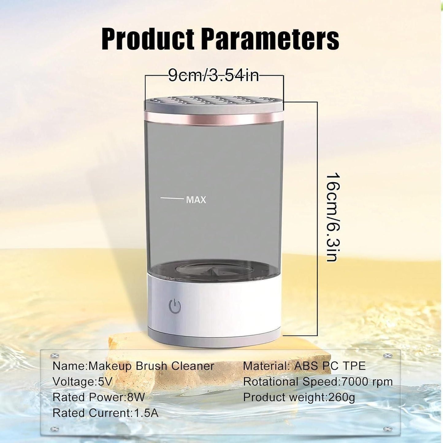 makeup brush cleaner, electric brush cleaner, rechargeable makeup brush cleaner, automatic brush cleaning device, USB makeup brush cleaner, cosmetic brush cleaning tool, deep cleaning brush cleaner, makeup brush washer