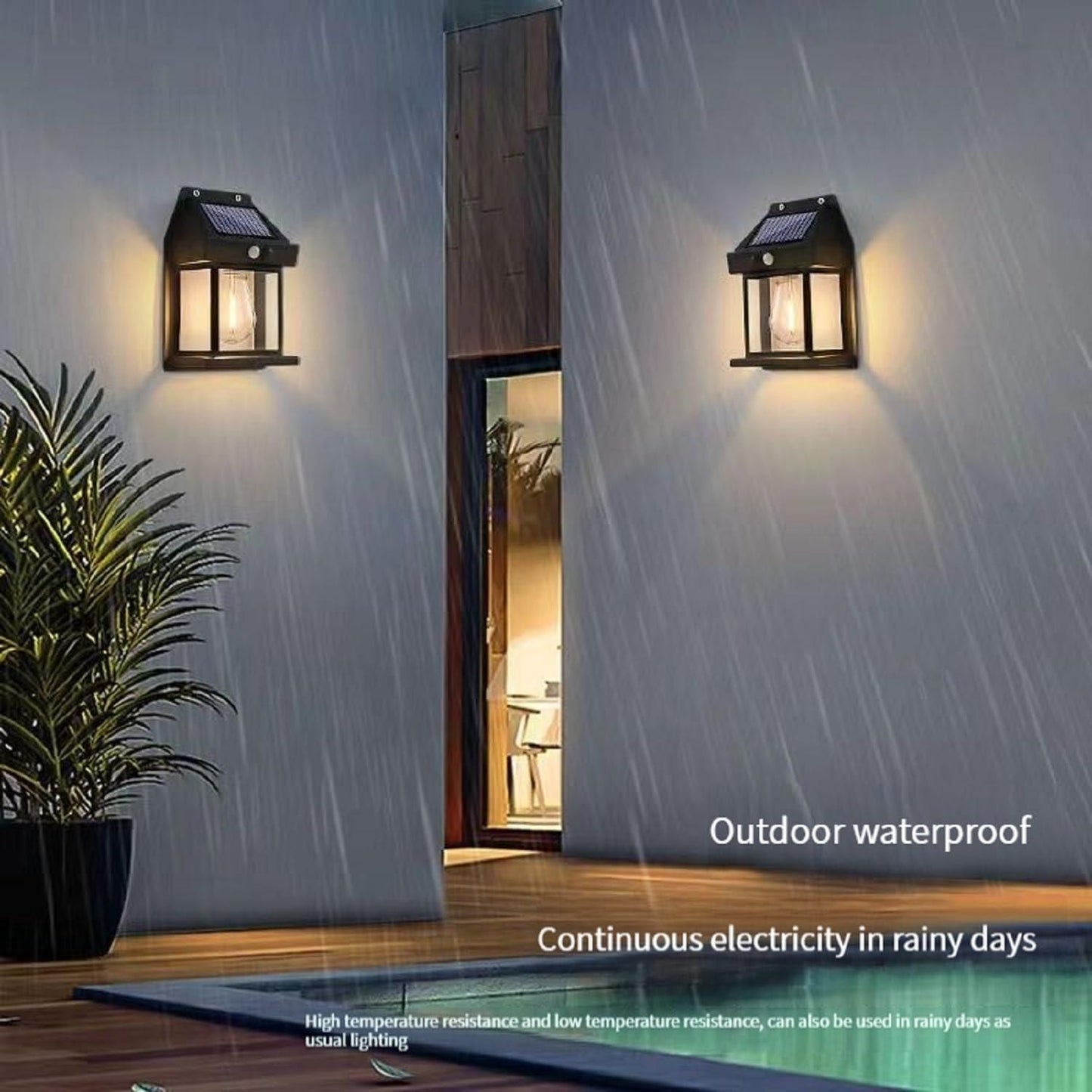 solar home lighting India, outdoor solar wall LED light, waterproof solar powered wall lamp, garden solar light wall mount, balcony solar light,