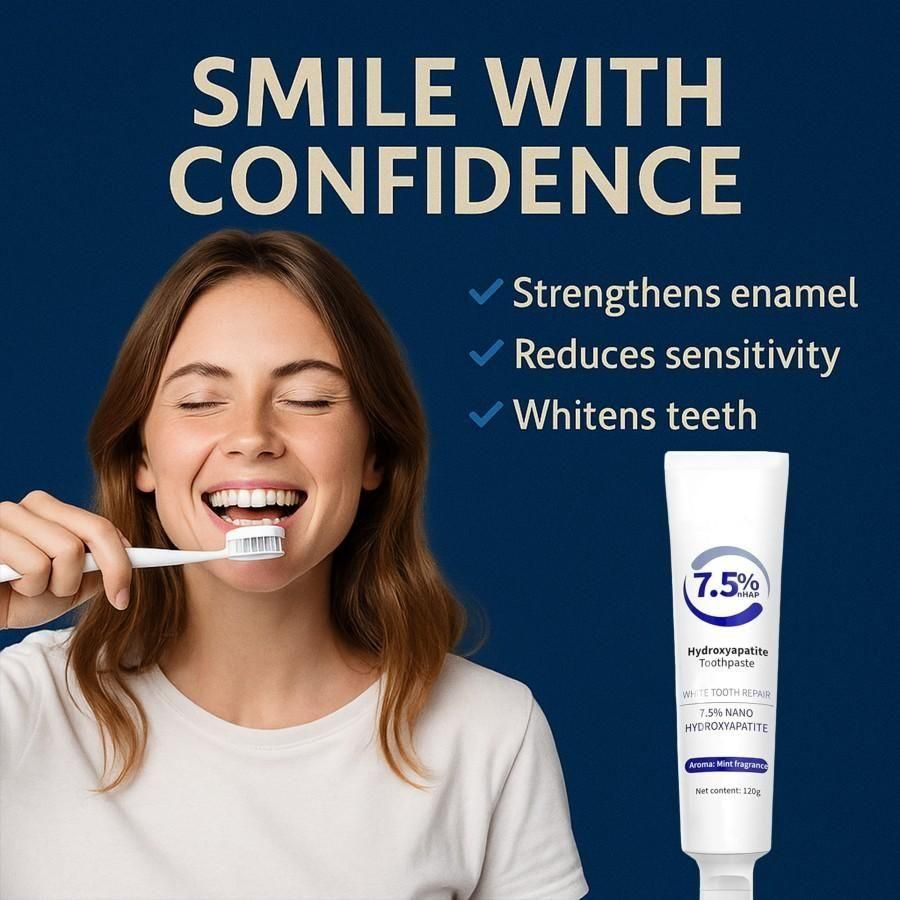 enamel strengthening toothpaste India, hydroxyapatite toothpaste for sensitive teeth, Fezora toothpaste for tooth remineralization, fluoride-free tooth strengthening toothpaste, dual pack enamel care toothpaste, anti-cavity toothpaste without fluoride, gentle toothpaste for daily use, toothpaste for strong and healthy teeth