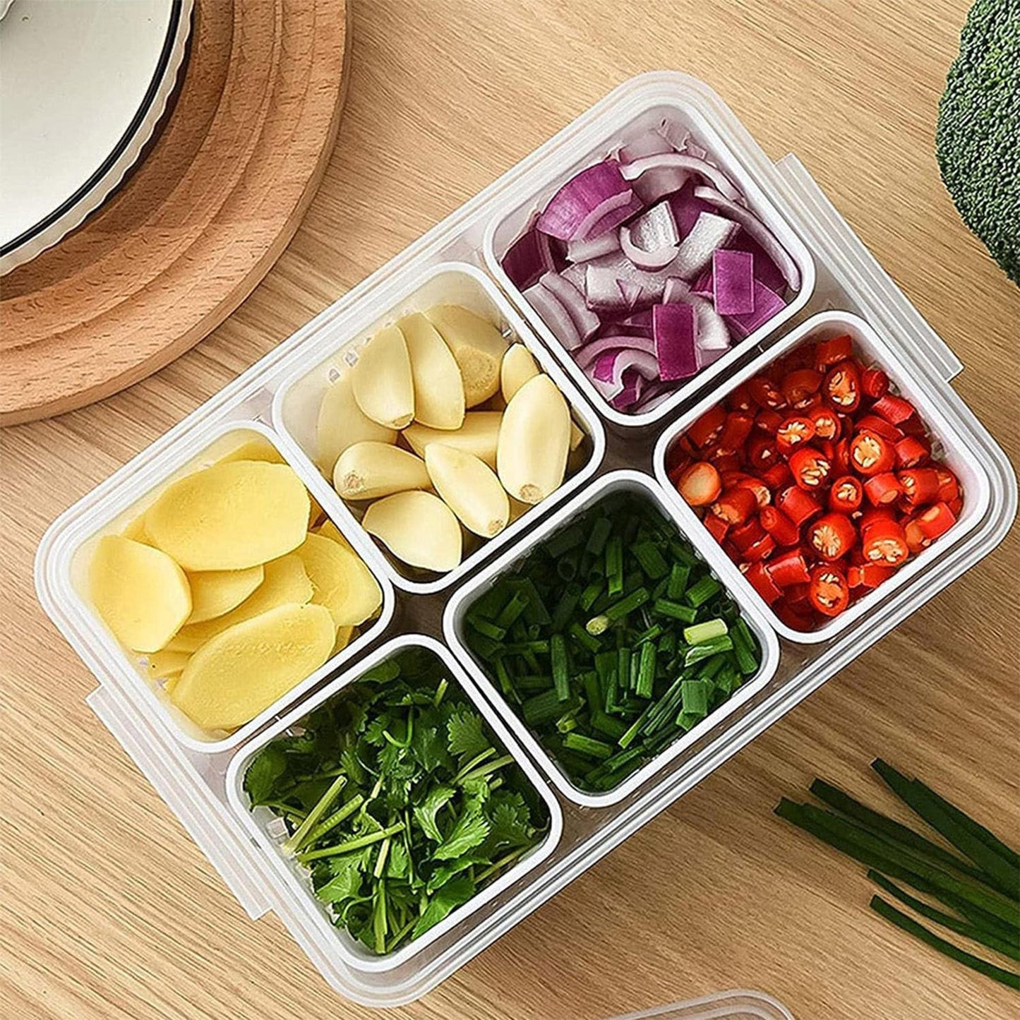 transparent drainable fridge storage container, multipurpose fridge and freezer crisper box