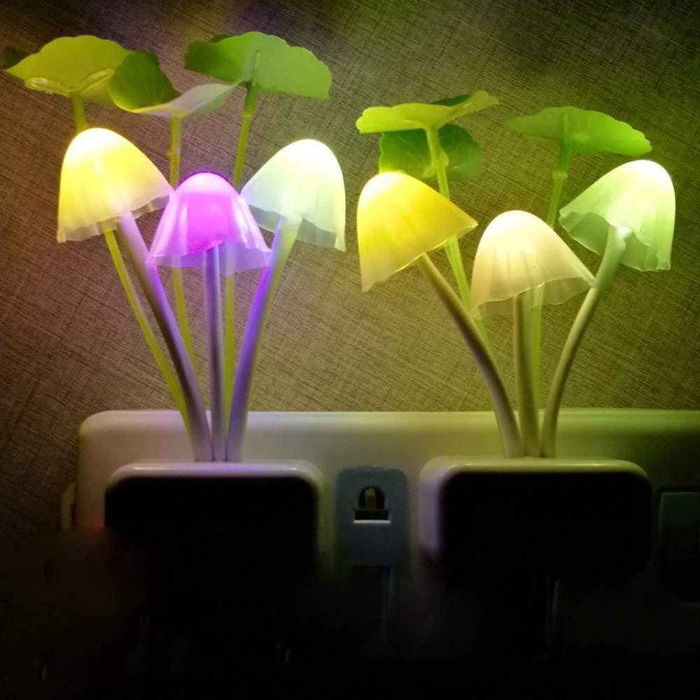 Cute mushroom lamp for a cozy night light. Mushroom night light, LED sensor lamp, colorful plug-in night light, kids room night light, decorative LED lamp, automatic night light