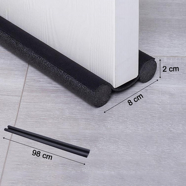 Door draft guard with twin seals, prevents heat loss. door draft stopper, twin draught guard, under door seal, door noise blocker, door dust stopper, fabric door seal, window draft stopper, energy saving door guard, door seal guard 98cm
