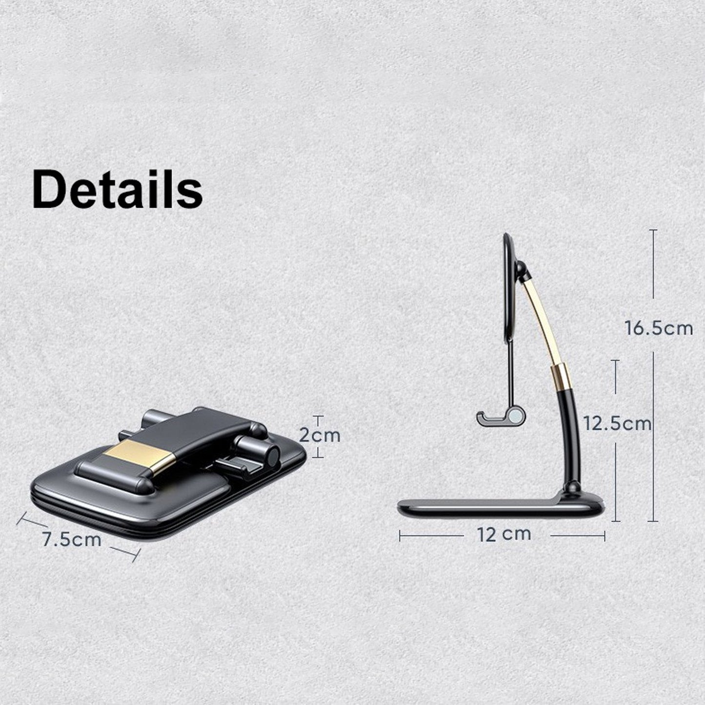 foldable desktop device stand, mobile kickstand desk