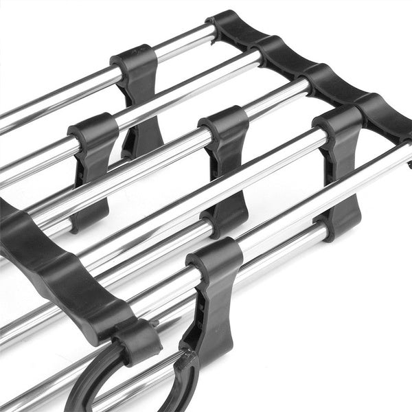 Pants hanger organizer with adjustable clips for custom fit and storage. multi-layer pants hanger, 5 in 1 trouser hanger, folding pants rack, closet space saver, stainless steel pants hanger, travel trouser hanger, wardrobe organizer