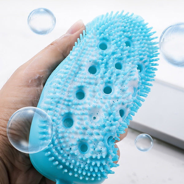 Super soft silicone body scrubber, bubble bath SPA brush. silicone bath brush, double sided body scrubber, soft bath brush, exfoliating bath tool, baby bath sponge, silicone body brush, deep cleansing brush, shower scrubber, body cleaning brush, wood pulp sponge, skin exfoliator tool