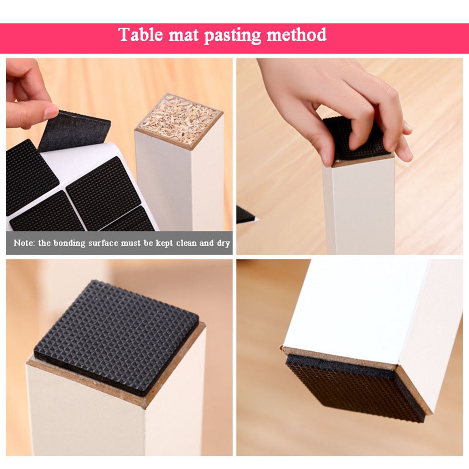 high adhesive rubber pads for furniture legs, durable rubber furniture floor protection pads