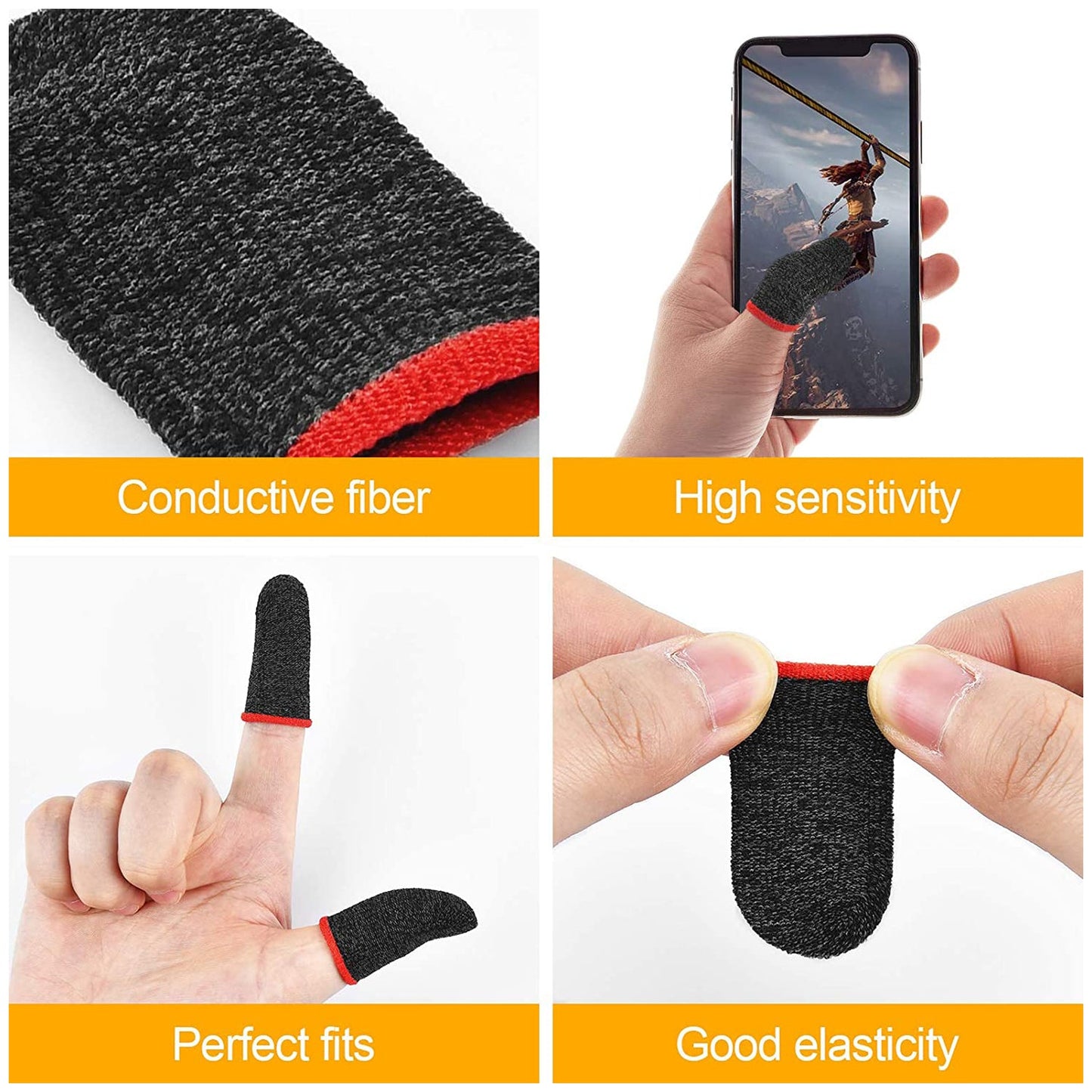 COD mobile sleeve, Freefire finger sleeve, anti-sweat finger sleeve, conductive gaming sleeve