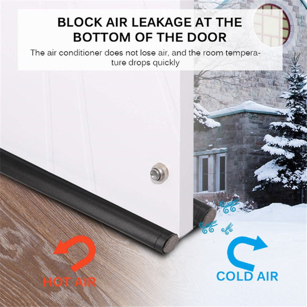Draught guard for door, twin seal to block air leaks. door draft stopper, twin draught guard, under door seal, door noise blocker, door dust stopper, fabric door seal, window draft stopper, energy saving door guard, door seal guard 98cm
