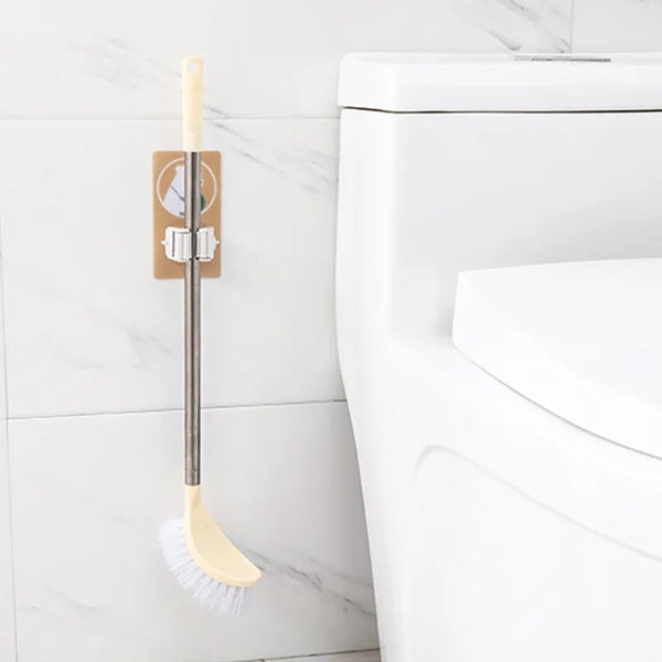 Magic sticker mop and broom holder for keeping cleaning tools organized. wall mounted mop holder, broom organizer, self adhesive holder, kitchen mop rack, reusable wall hanger, anti-slip mop hook, storage rack for tools, mop clip holder
