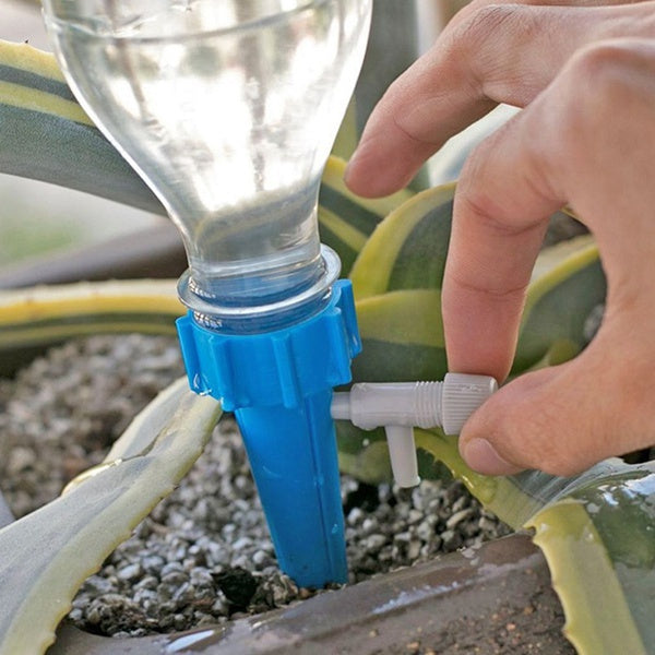 Home garden irrigation system, self watering spikes, drip irrigation spikes, automatic watering for plants, adjustable valve plant waterer, gardening spikes, plant watering system, indoor outdoor plant drip, bottle irrigation spikes, garden drip spike, plant hydration tool