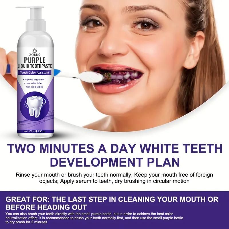 teeth whitening purple toothpaste gel, color corrector toothpaste for yellow teeth, deep clean toothpaste for men and women, brightening liquid toothpaste India, purple gel toothpaste bottle 200ml, ZORBA toothpaste for brighter smile, color correcting gel toothpaste for daily use, whitening and brightening toothpaste India, unisex purple toothpaste for deep cleaning