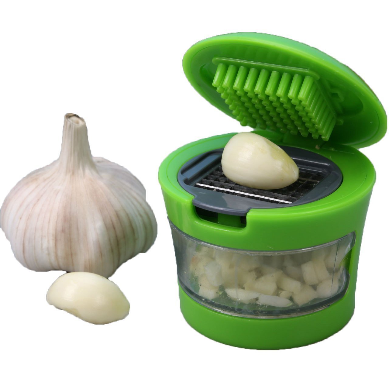 Kitchen garlic and ginger crusher with handle, garlic cutter, mini chopper, vegetable crusher, garlic crusher, kitchen chopper, manual chopper, mini food processor, herb slicer, nut grinder