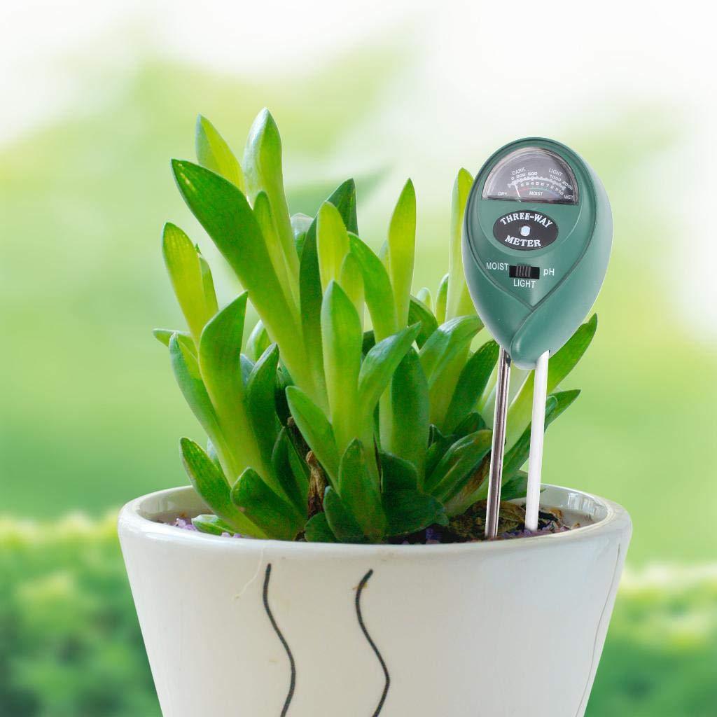 3-in-1 soil meter for moisture, pH, and light. soil moisture meter, 3-in-1 soil tester, plant pH sensor, garden soil tester, sunlight meter for plants, plant moisture meter, soil test tool