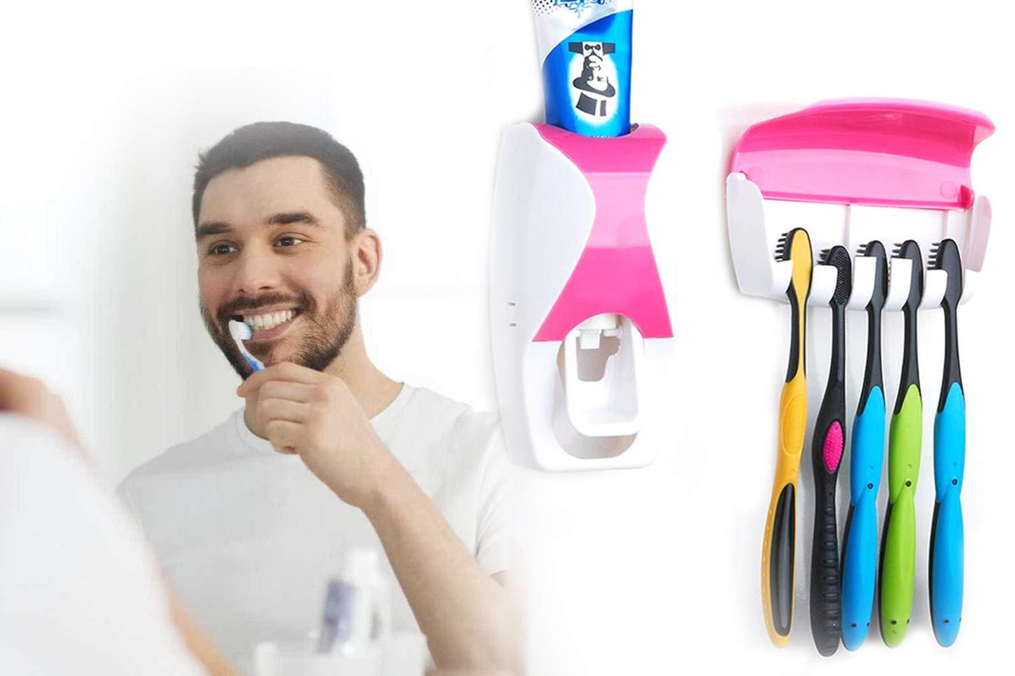 Toothpaste dispenser with toothbrush included, automatic toothpaste dispenser, toothbrush holder wall mount, touch free toothpaste squeezer, kids toothpaste dispenser, hygienic bathroom accessories