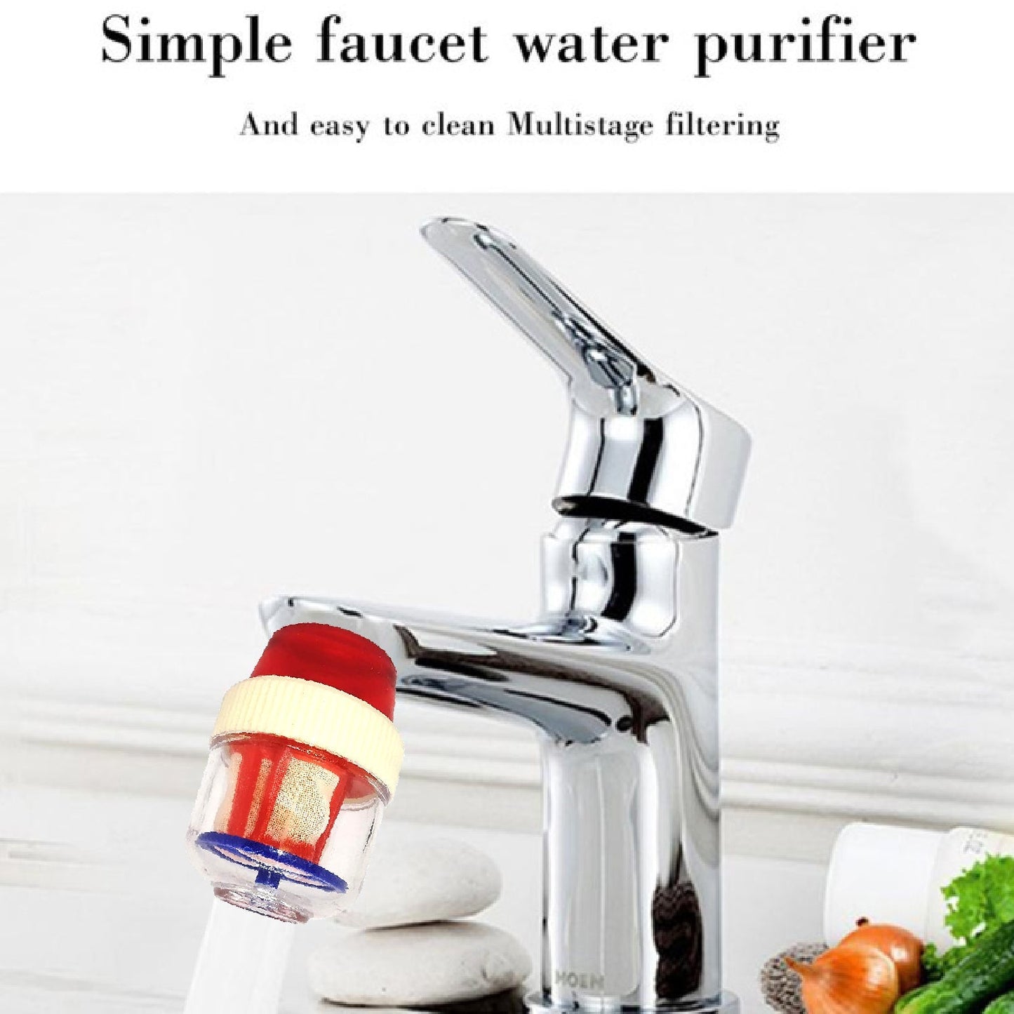 Plastic candle filter cartridge for water taps. water tap candle filter, plastic tap filter cartridge, kitchen tap filter, bathroom tap filter, tap fan filter, mud remover filter, 3-layer tap filter, washable tap filter, worm dust filter, faucet water purifier, reusable water tap filter