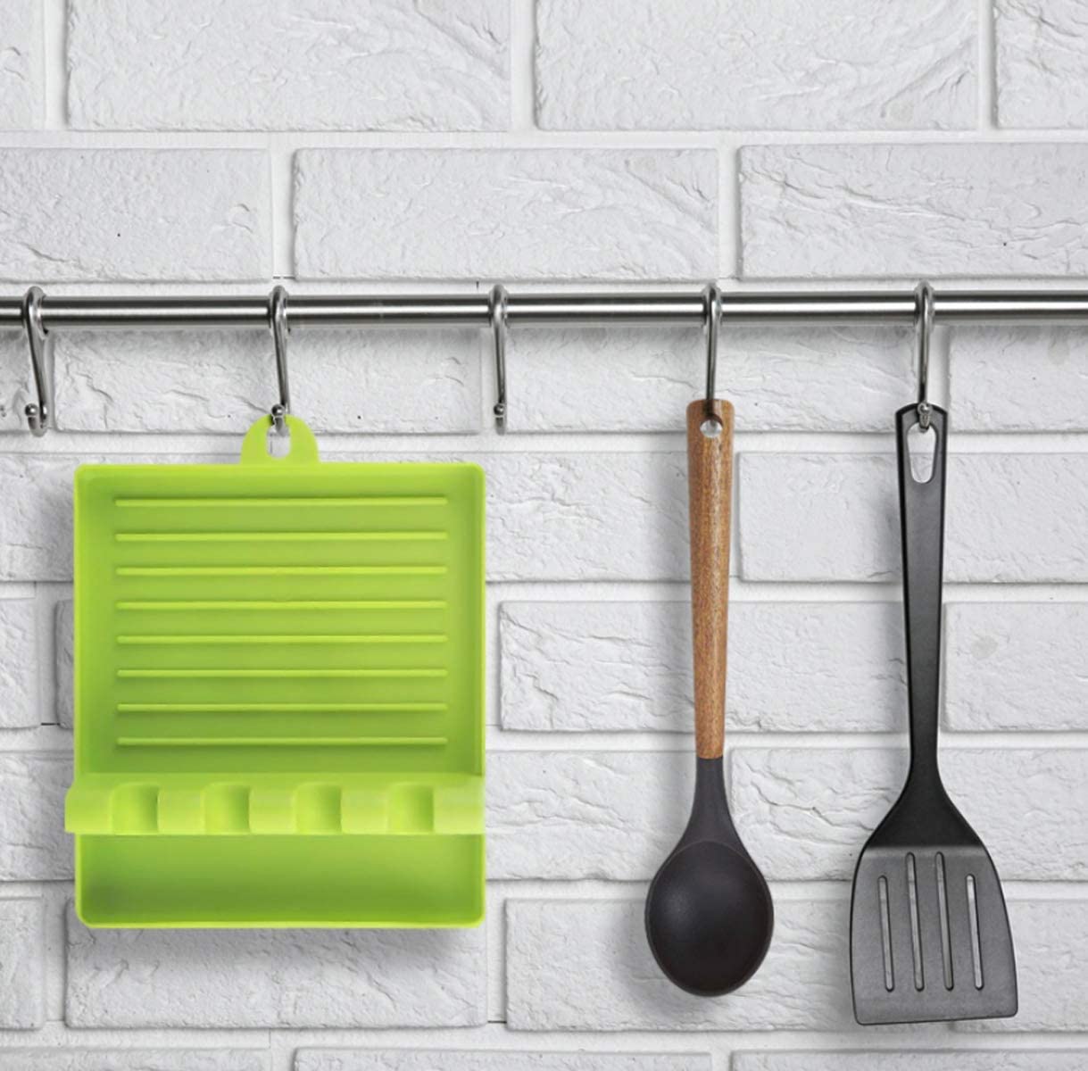 Spatula holder for kitchen, multi-functional and practical. silicone spoon rest, utensil holder tray, 4 slot spatula stand, kitchen spoon rack, heat resistant silicone mat, spatula holder tray, cooking spoon rest, multicolor utensil holder, countertop spoon rest