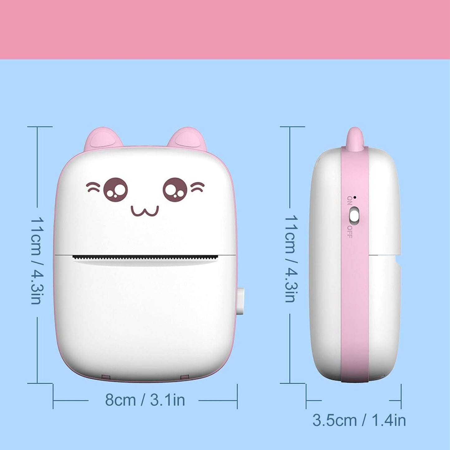 pocket-size thermal printer with 1 paper roll, mobile photo printer with thermal printing technology, inkless pocket printer for travel journaling and study notes, mini bluetooth thermal printer for receipts and labels, wireless pocket printer for DIY sticker printing, battery-powered smart printer for kids and professionals