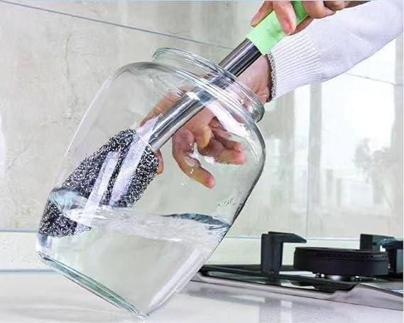 jar brush scrubber for bathroom and kitchen, heavy-duty toilet brush for Indian toilets, multipurpose toilet cleaning brush with strong grip, toilet scrubber for bottle and jar shaped surfaces, plastic and steel toilet cleaner brush India