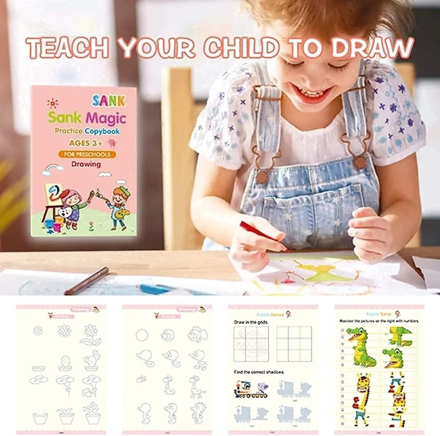 Sank Magic copybook India, reusable handwriting workbook set, kids handwriting practice kit, reusable writing copybook India,