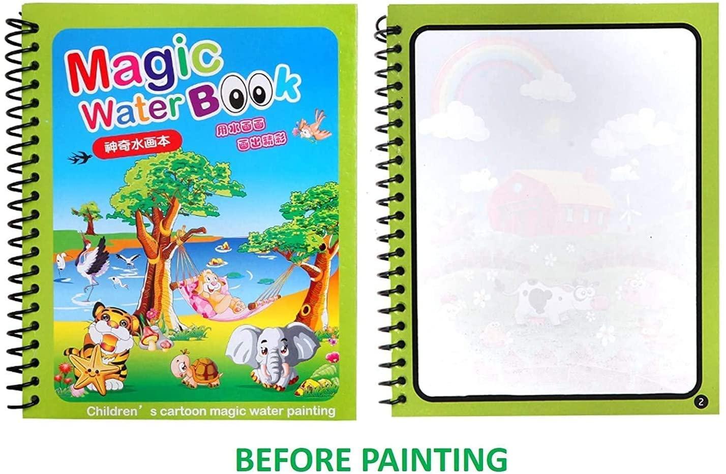educational reusable magic coloring book for kids, mess-free magic water coloring book for school use, magic water coloring book for kids learning and fun