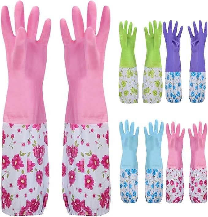 waterproof PVC gloves with lining for cleaning, reusable household cleaning gloves for kitchen and bathroom, silicone waterproof cleaning gloves for multipurpose use, kitchen and bathroom waterproof gloves with lining, multipurpose household gloves reusable silicone, waterproof cleaning gloves for home use India
