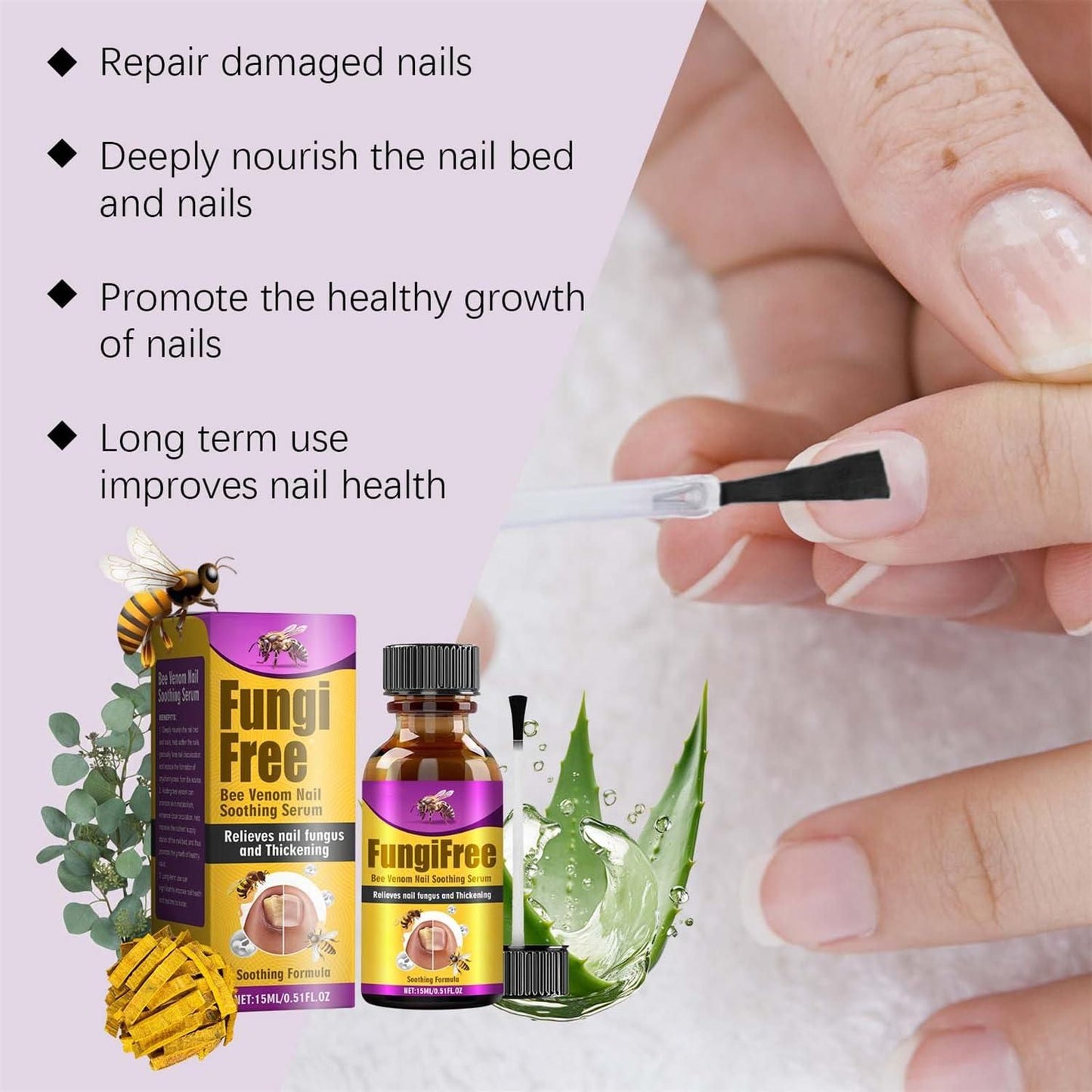 natural nail care serum with bee venom, nail discoloration repair serum 15ml, bee venom serum for healthy nails, nail treatment solution for discoloration and damage, natural nail repair serum with bee venom extract, 15ml bee venom nail care solution, serum for nail strengthening and discoloration, bee venom nail serum for natural nail health, nail discoloration repair treatment serum