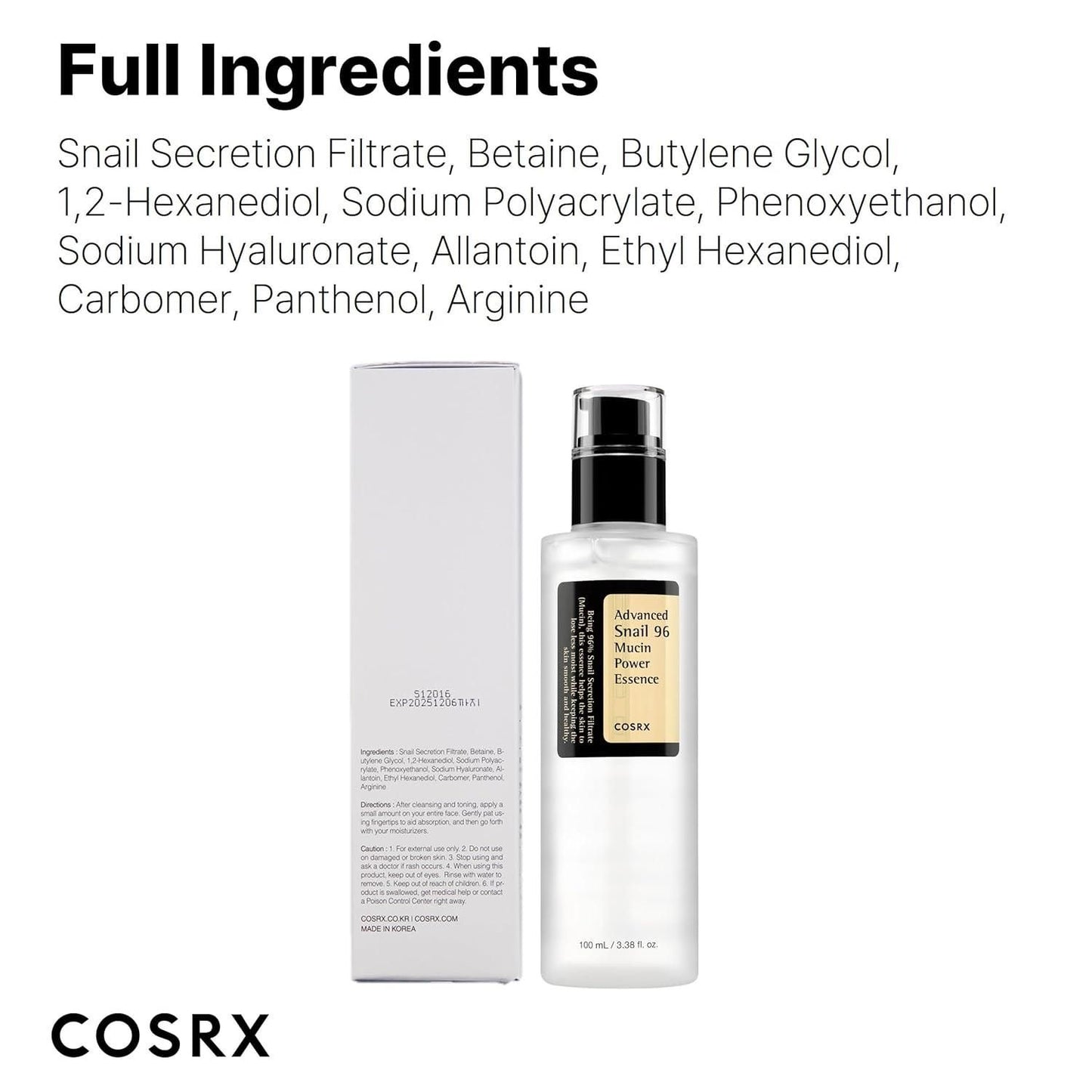 face repair essence, Korean snail essence, skin brightening serum, moisturizing serum for face, anti-aging facial serum, snail extract serum,