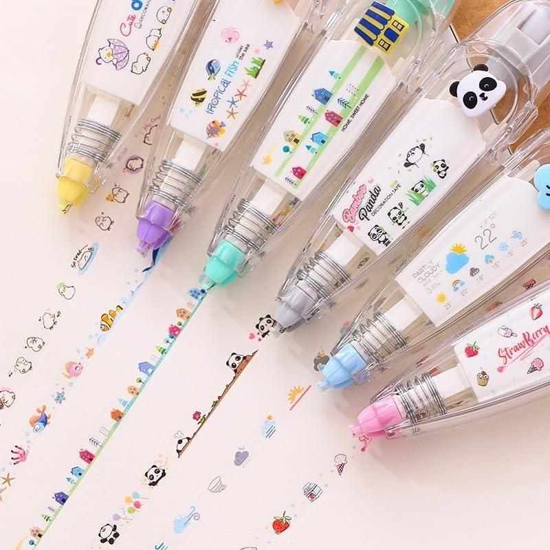 kawaii sticker roller for kids, novelty tape pen for crafts, sticker roller tape pen set, kids craft tape pen machine, kawaii decoration tape roller, cute sticker tape pen for crafts, double pack tape pen roller for kids, kawaii craft tape pen set, decoration tape roller for children