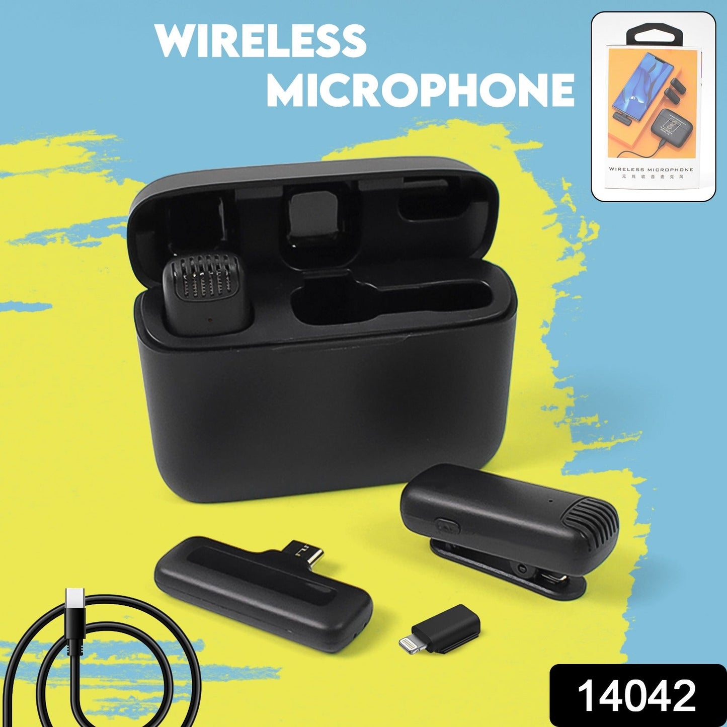 lavalier mic for vlogging and content creation, portable wireless collar mic with noise cancellation,