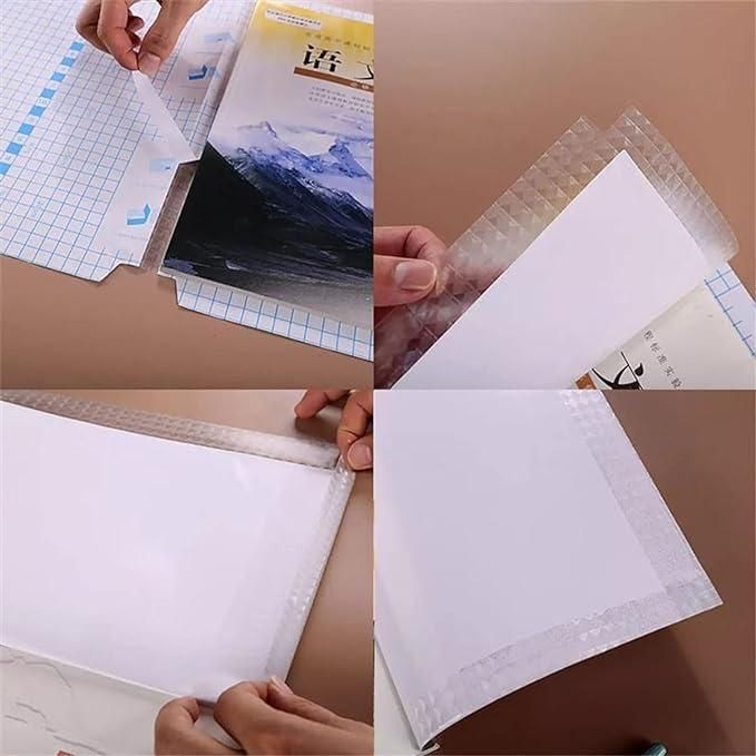 transparent sticker book covers India, self-adhesive plastic book covers, PP plastic book covers pack of 30, book covers for school notebooks, clear book covers for office use, stick-on book covers for students, waterproof transparent book covers, plastic notebook covers for kids, assorted size book covers India, easy to apply self-adhesive book covers