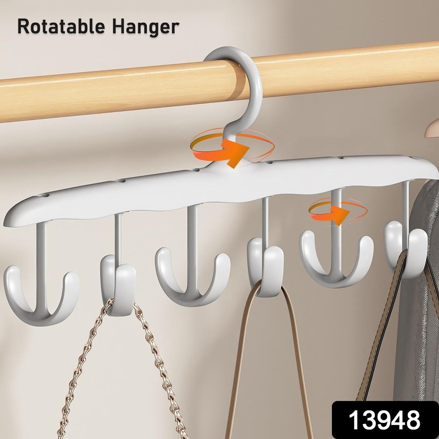 compact tank top hanger for small spaces, rotatable hanger with 12 hooks for wardrobe storage, tank top organizer hanger for Indian apartments, closet space saver hanger for women’s tops, 12-in-1 hanging rack for bras and camisoles, closet hook hanger for organized clothing display