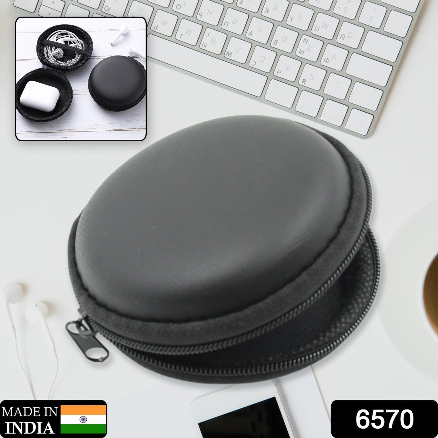 Multi-use pouch for headphones and cables, earphone pouch, headphone case, round earphone case, AirPods case pouch, data cable organizer, return gift pouch, small travel pouch, kids party favor case